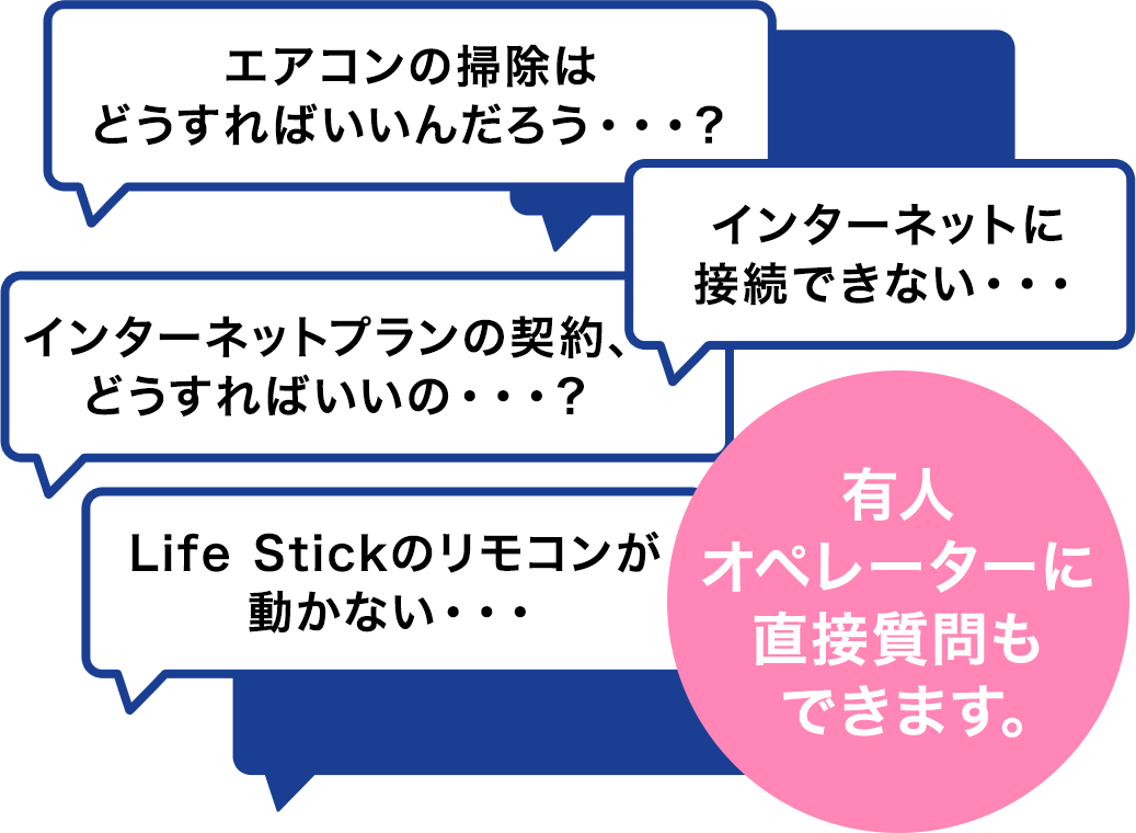 有人オペレーターに直接質問もできます。-sp