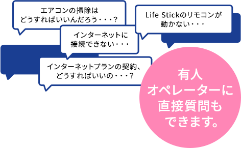 有人オペレーターに直接質問もできます。-pc