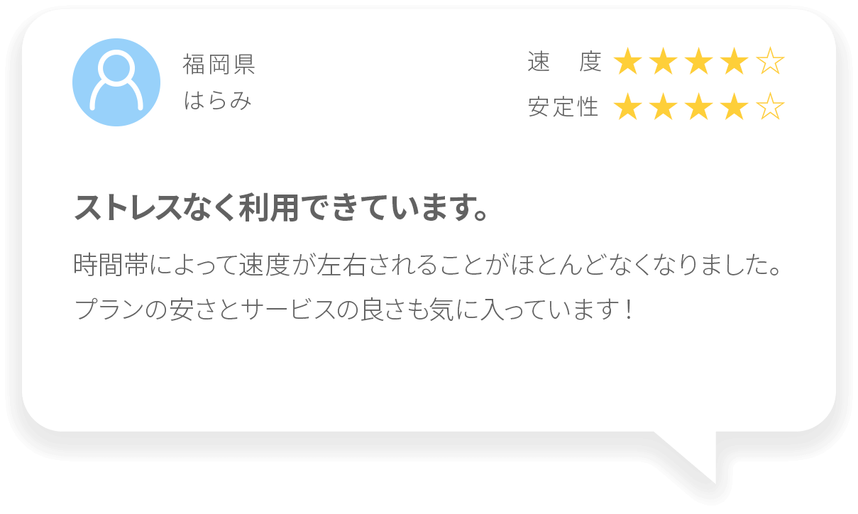 ストレスなく利用できています。